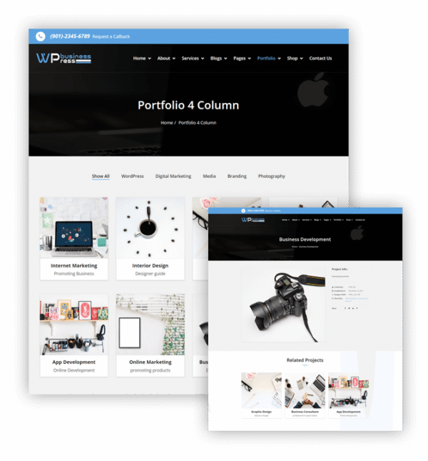 Wpbusinesspress-portfolio.png WP Marketing Premium theme